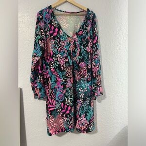 Lilly Pulitzer Etta long sleeve dress Twilight Coral